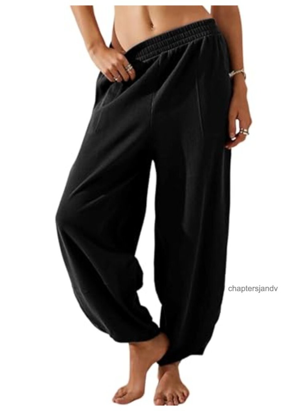 Women Cotton Wide Leg Palazzo Pants Elastic Waist Loose Beach Lounge
